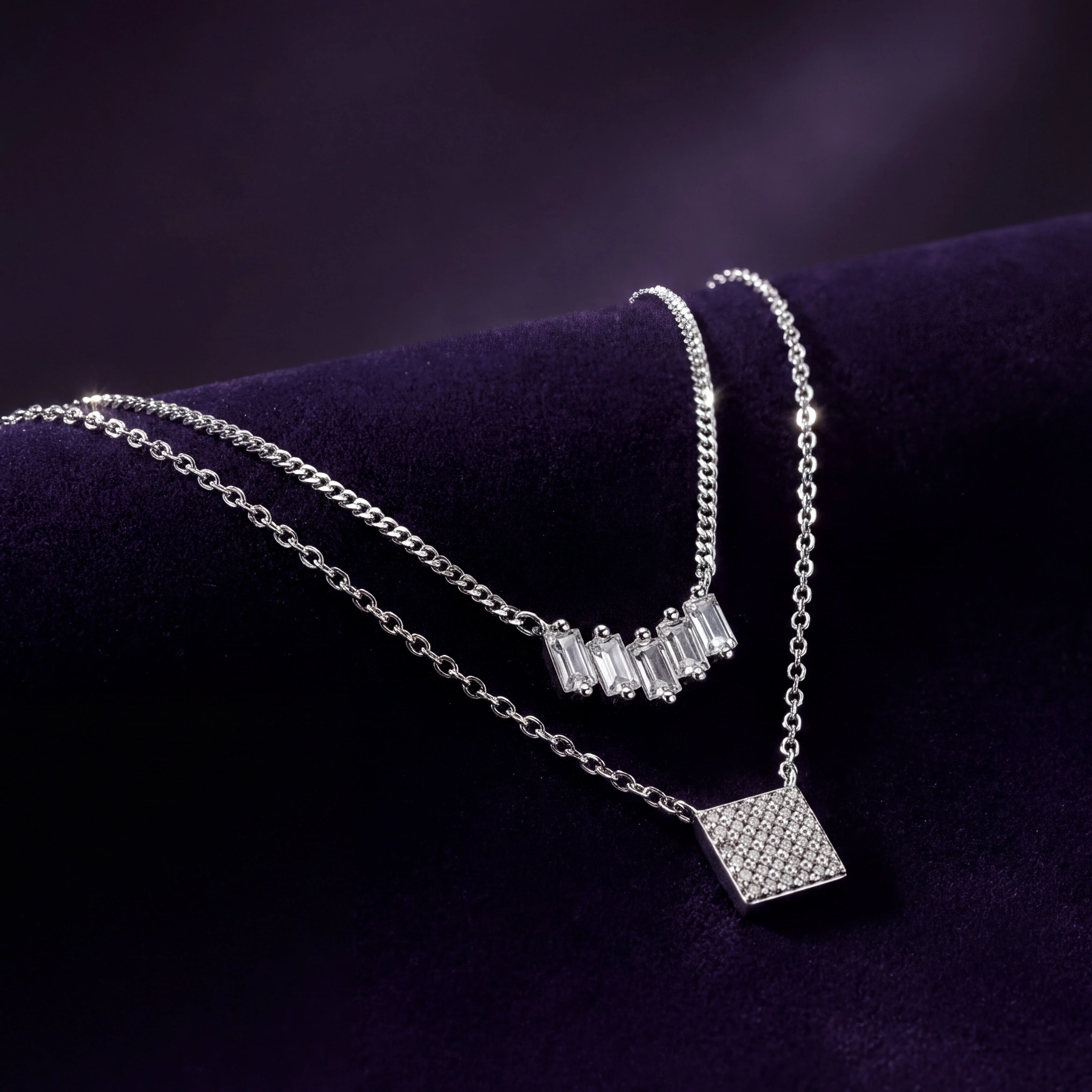 CZ Layered Necklace — 3