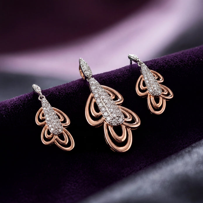 Two-Tone CZ Pendant Set — 3