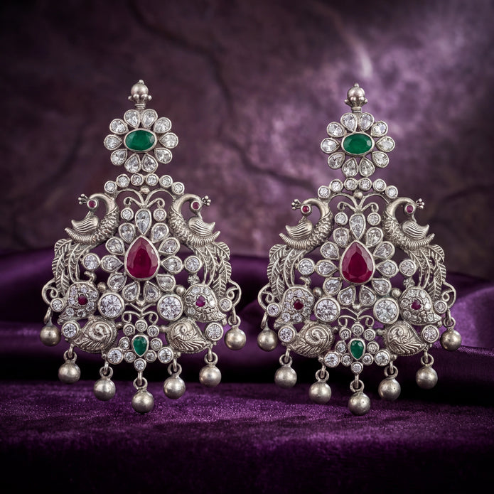 Peacock Temple Earrings — 3