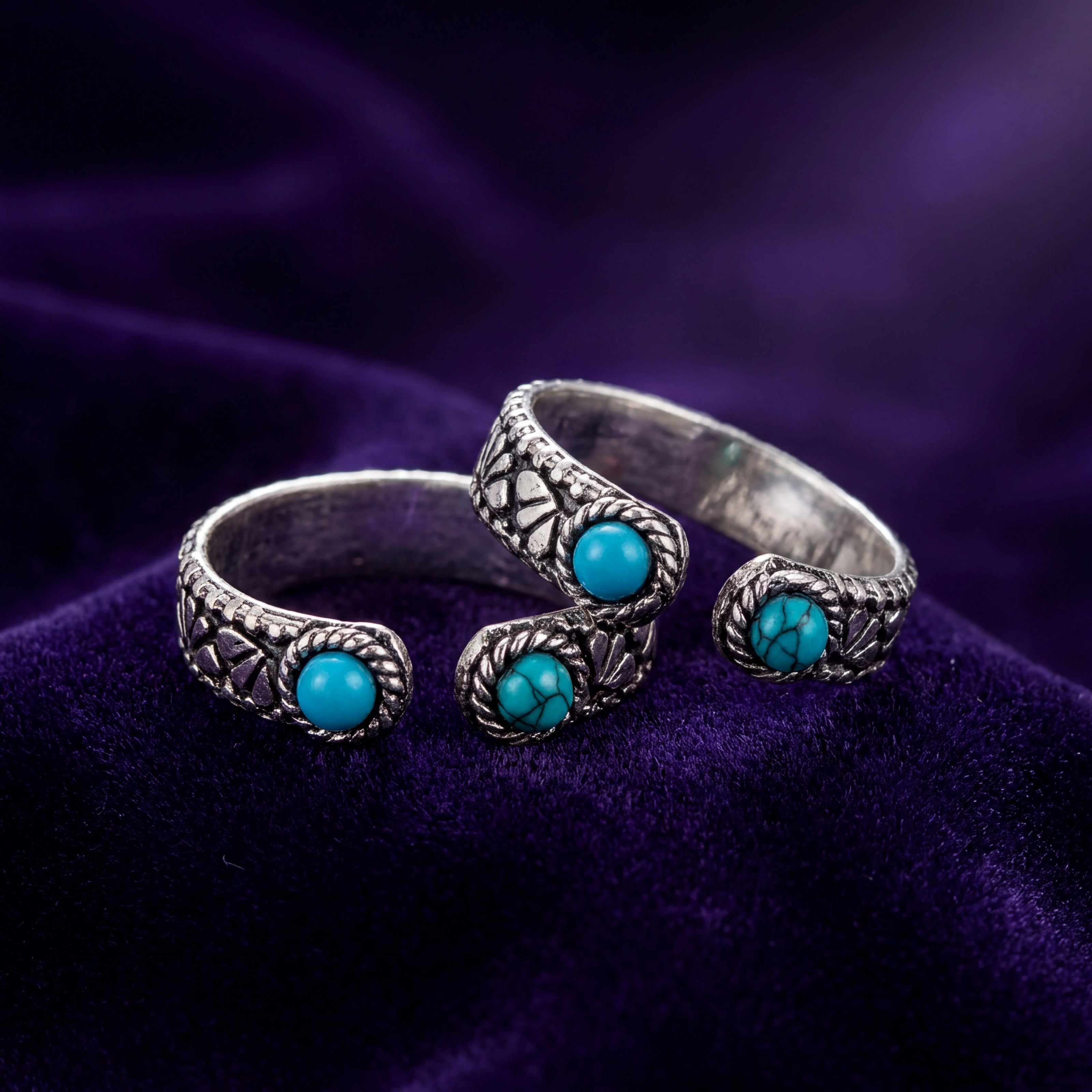 Turquoise Vintage Toe Rings — 3