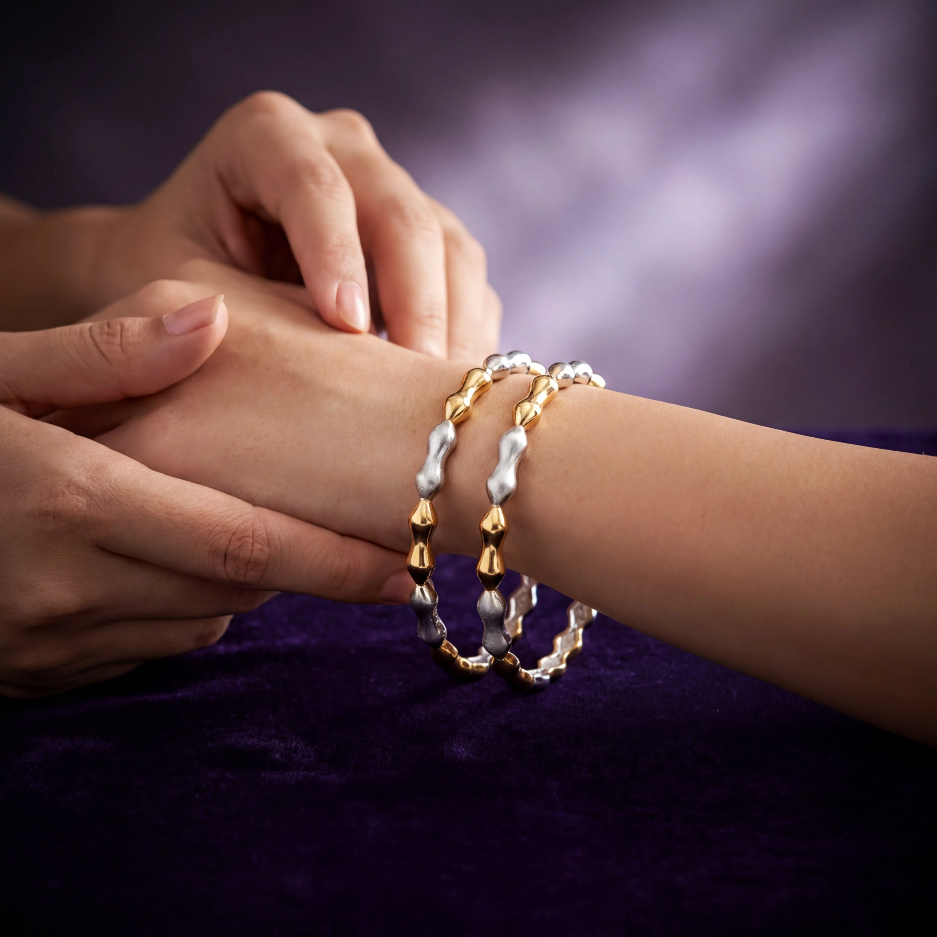 Two-Tone Bead Bangles — 3