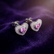 Pink Heart Sparkle Studs — 3