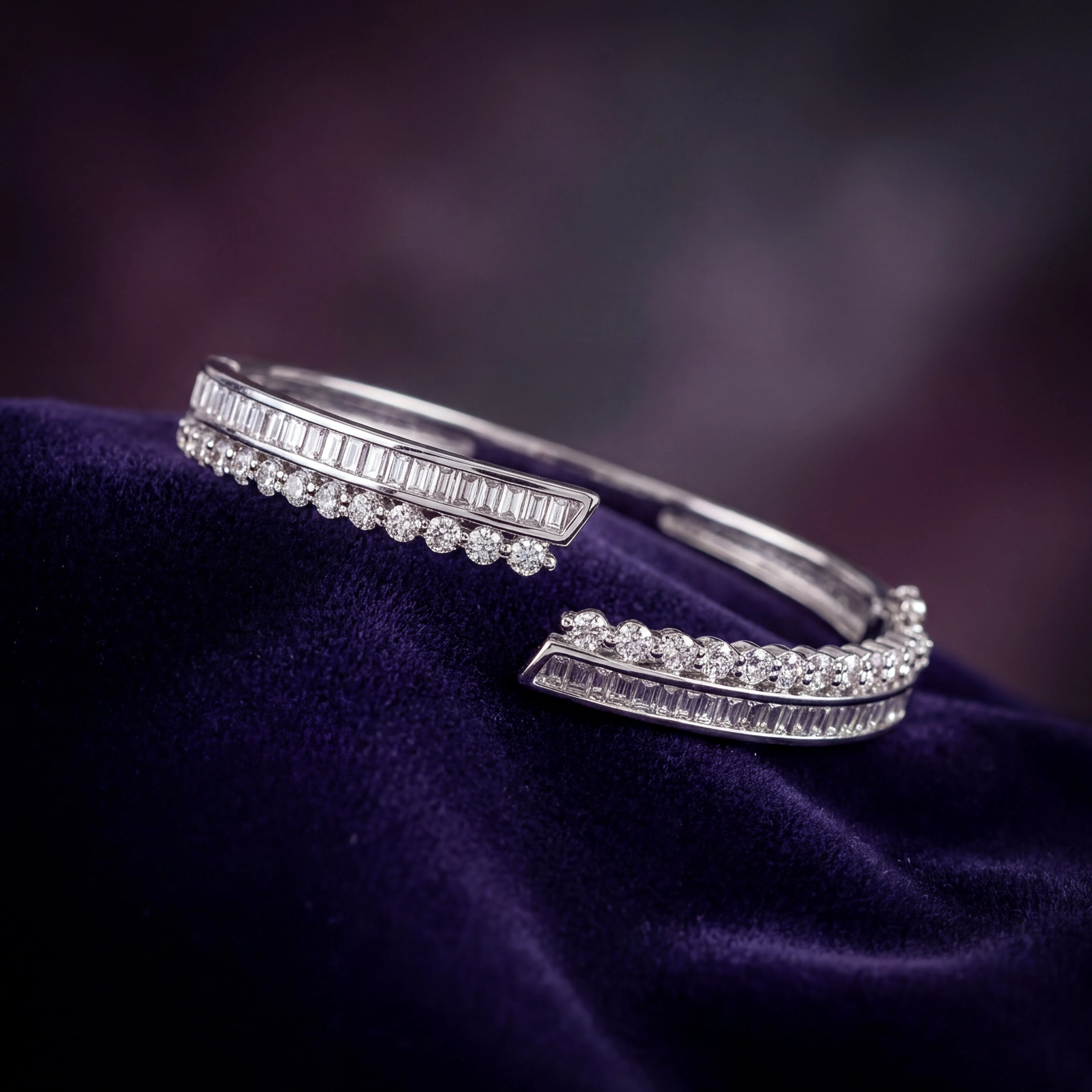 CZ Baguette Cuff Bracelet — 3