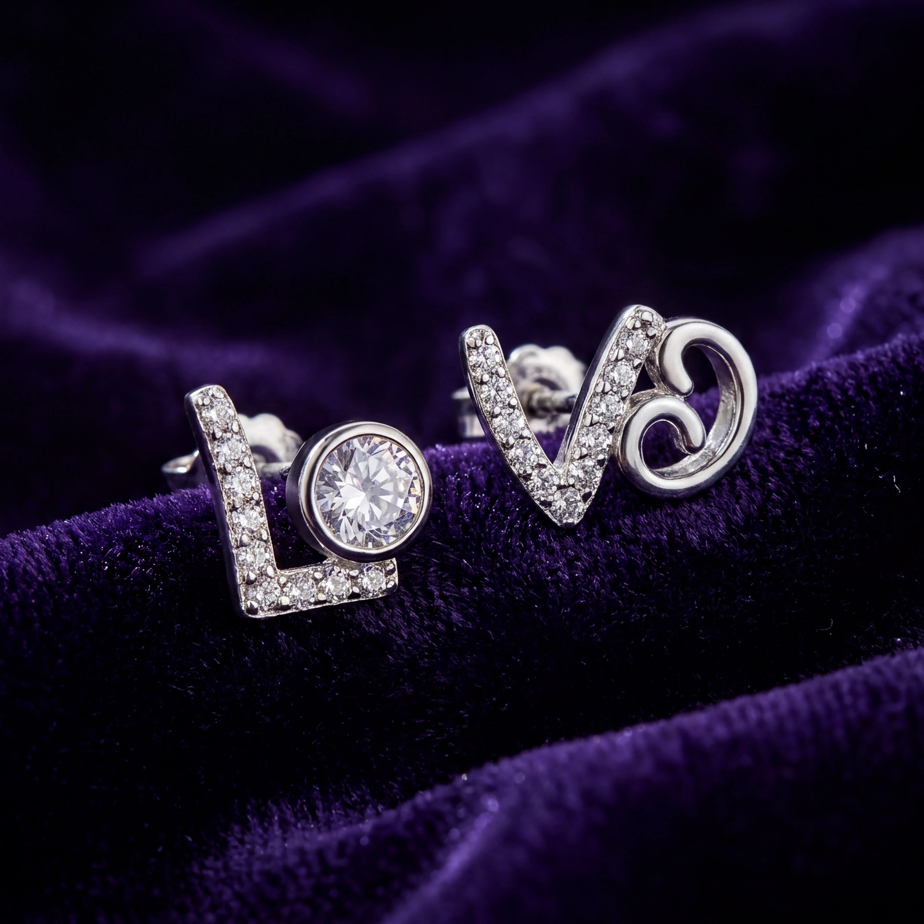 Love Motif Studs — 3