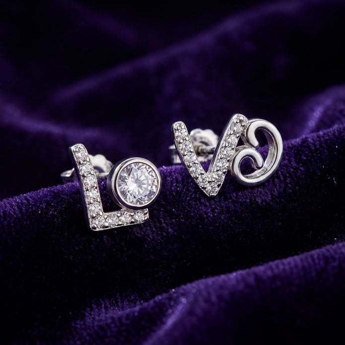 Love Motif Studs — 3