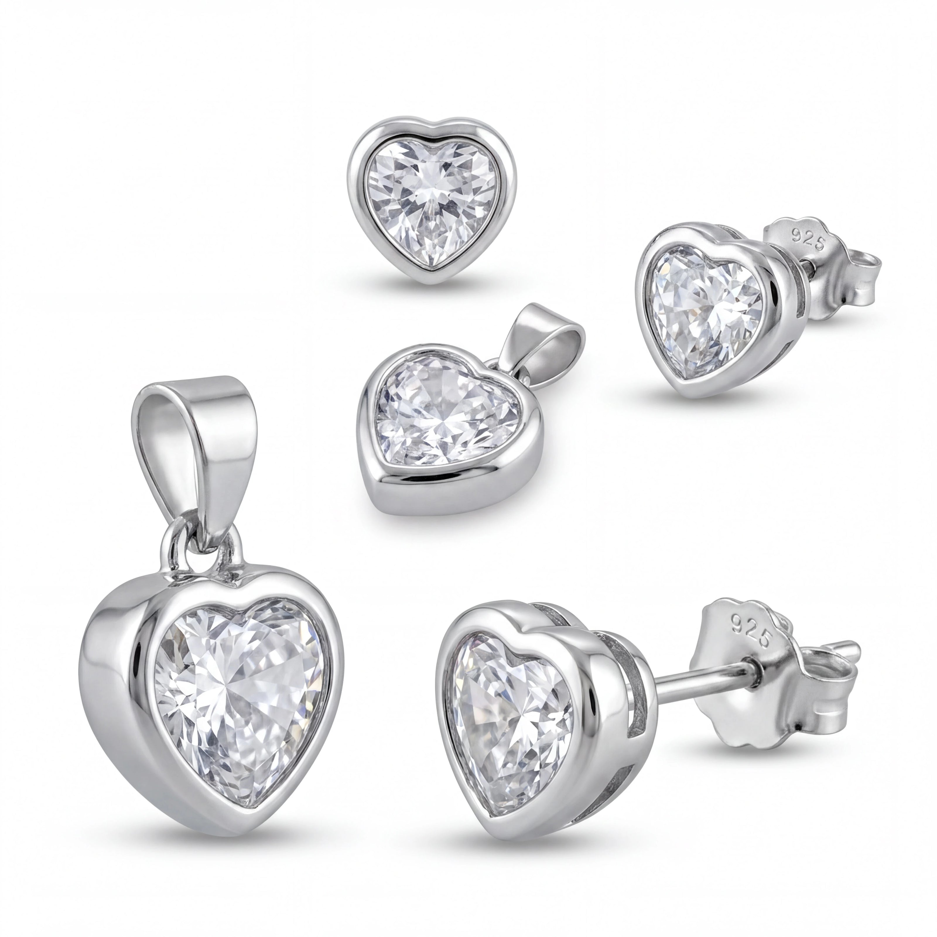 CZ Heart Duo Set — 4