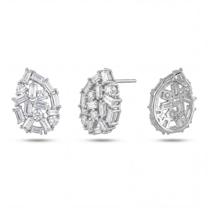 CZ Teardrop Studs — 4