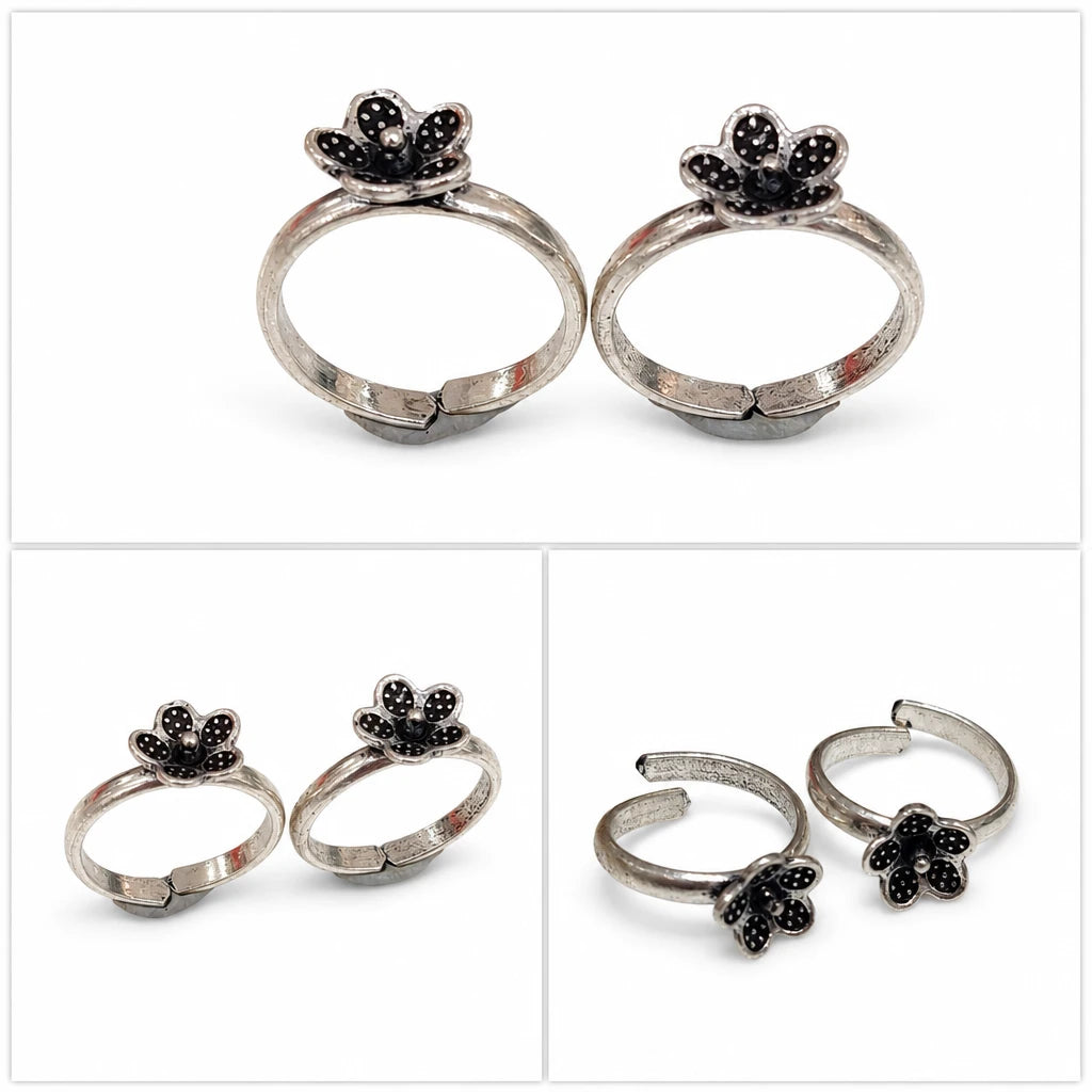 Floral Charm Toe Rings