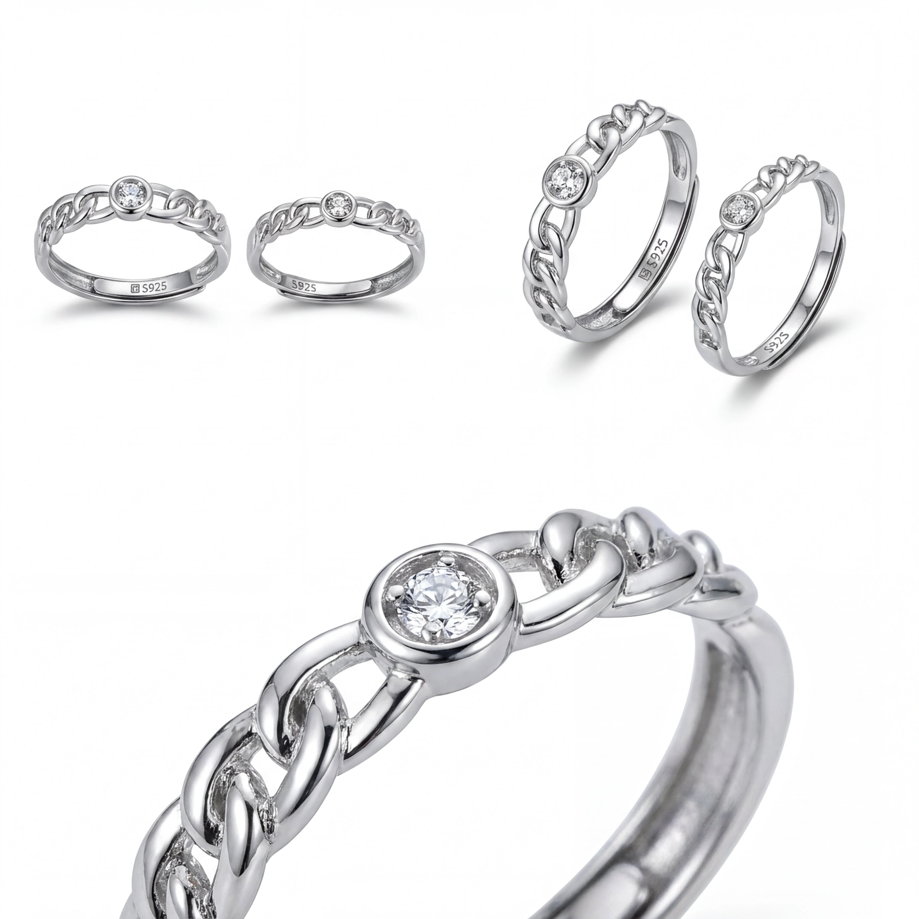 Chain Link CZ Ring — 4