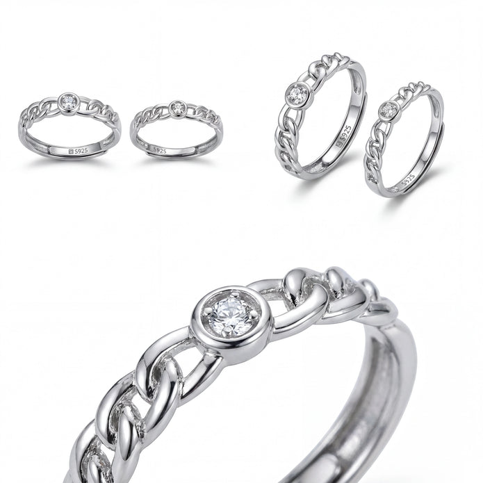 Chain Link CZ Ring — 4