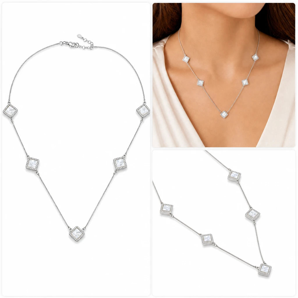 Mother-of-Pearl Station Necklace