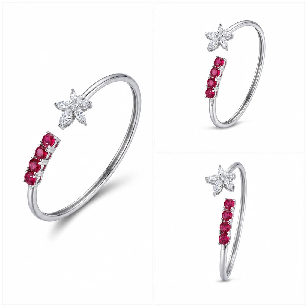 Floral Ruby Bangle