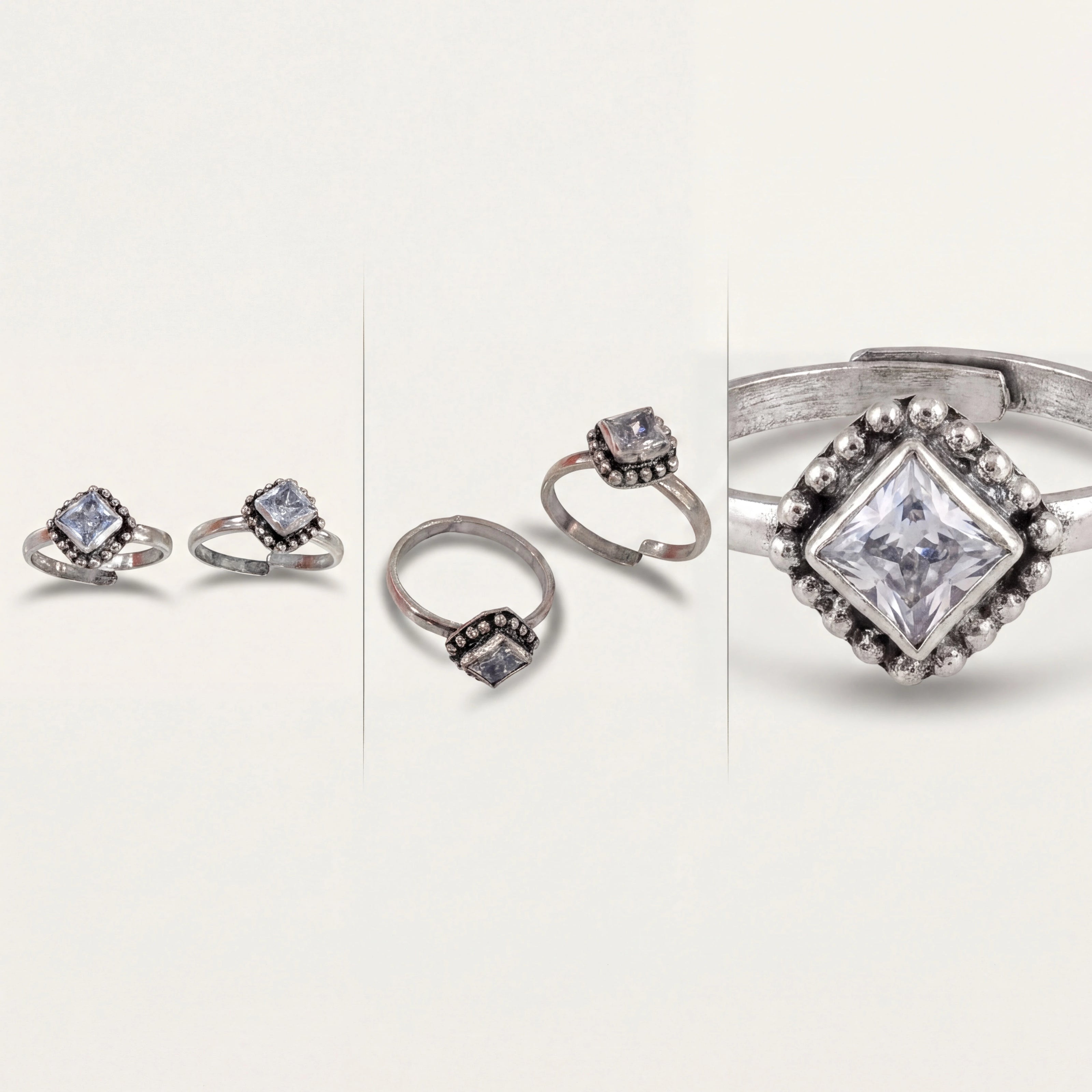 Vintage CZ Toe Rings — 4