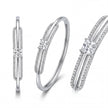 Square CZ Bypass Bangle — 4