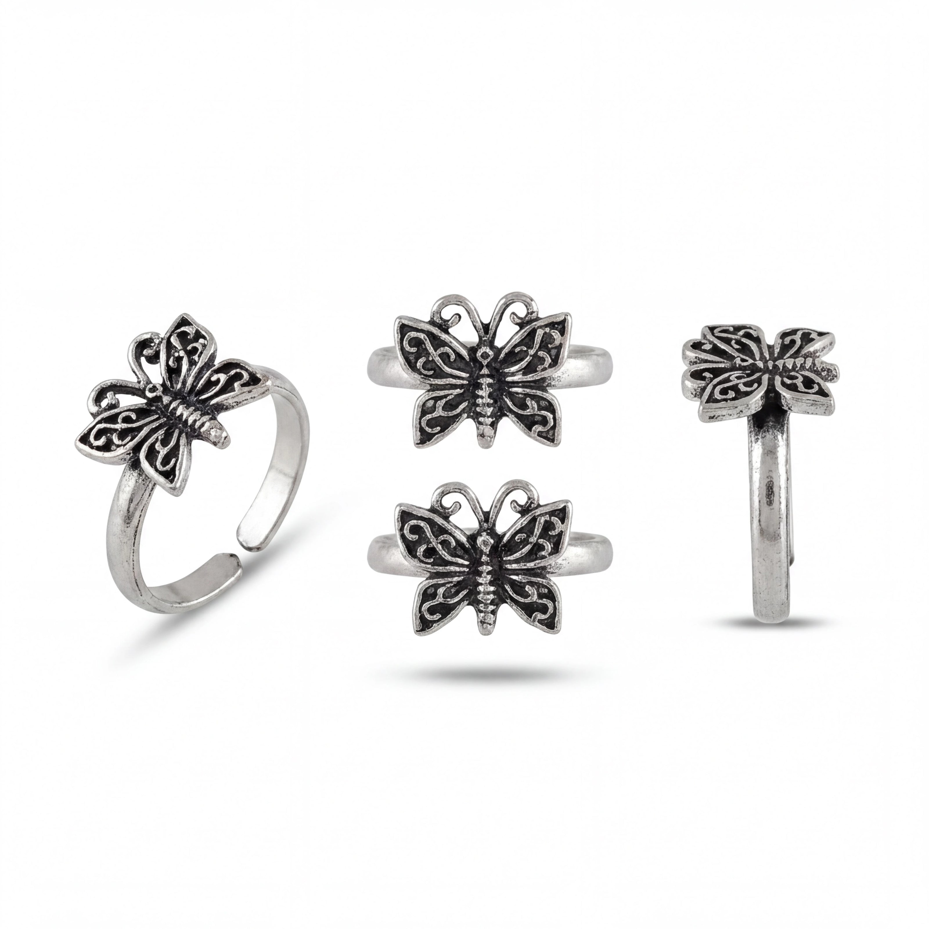 Butterfly Charm Toe Rings — 4