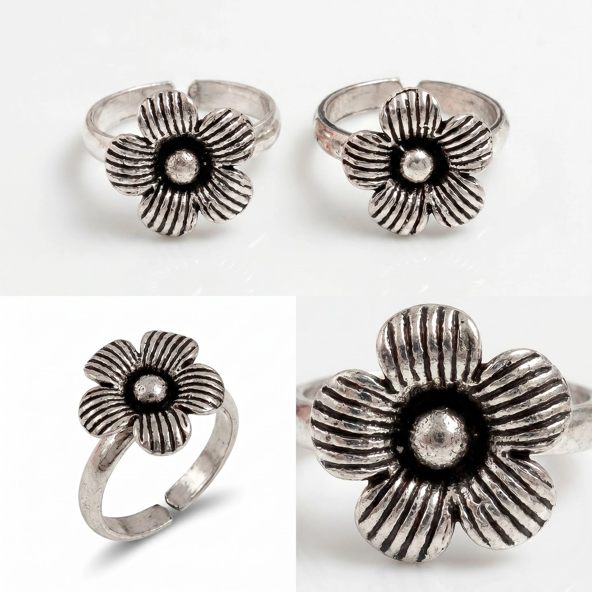 Floral Toe Rings