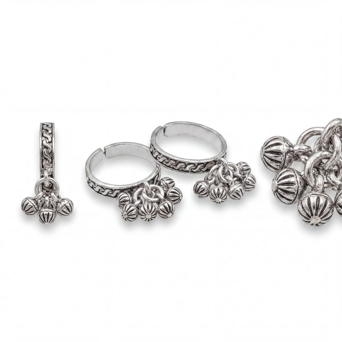 Ghungroo Charm Toe Rings — 4