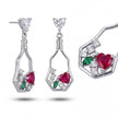Ruby Heart Drop Earrings — 4