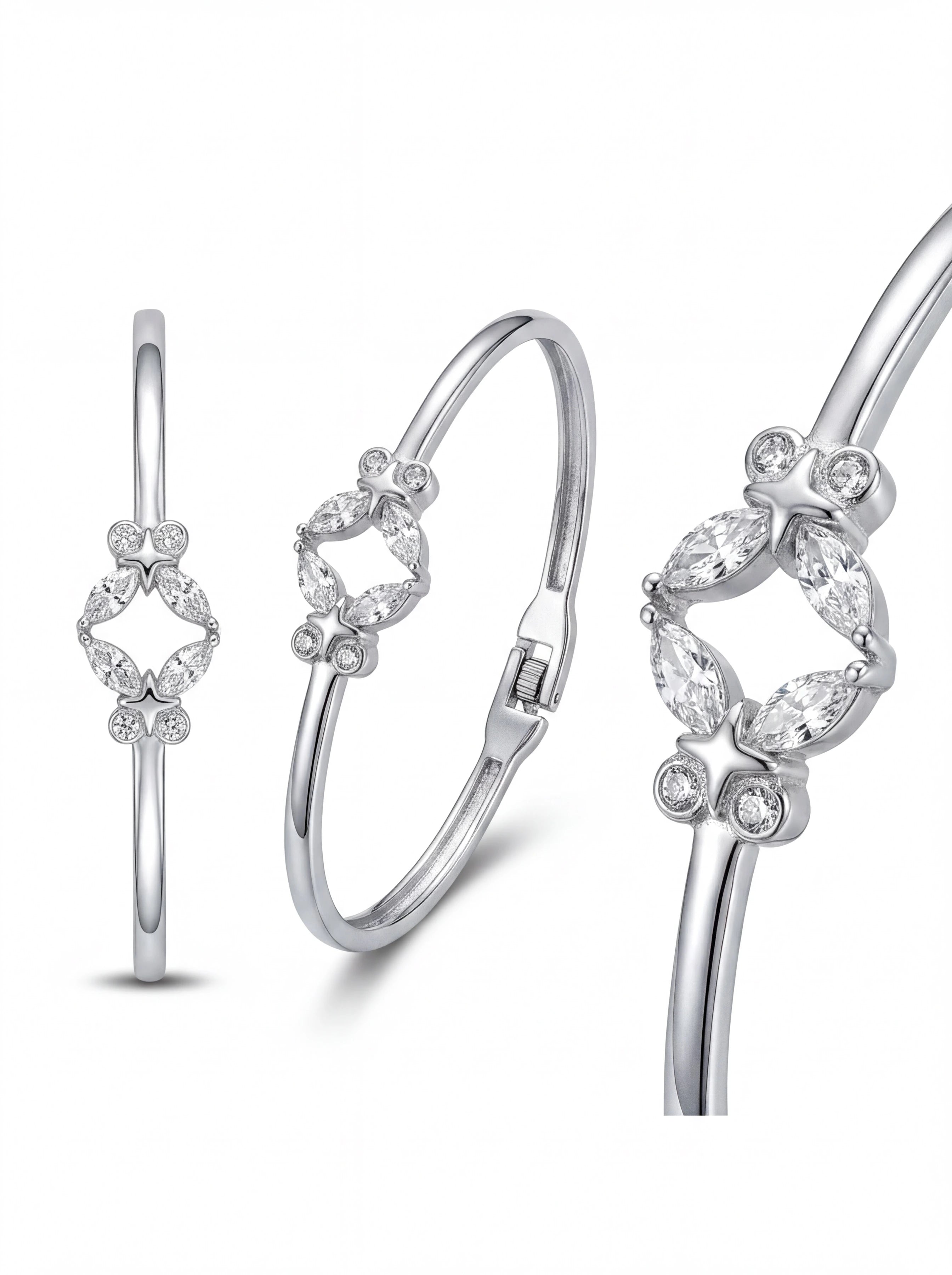 Marquise Floral Bangle — 4