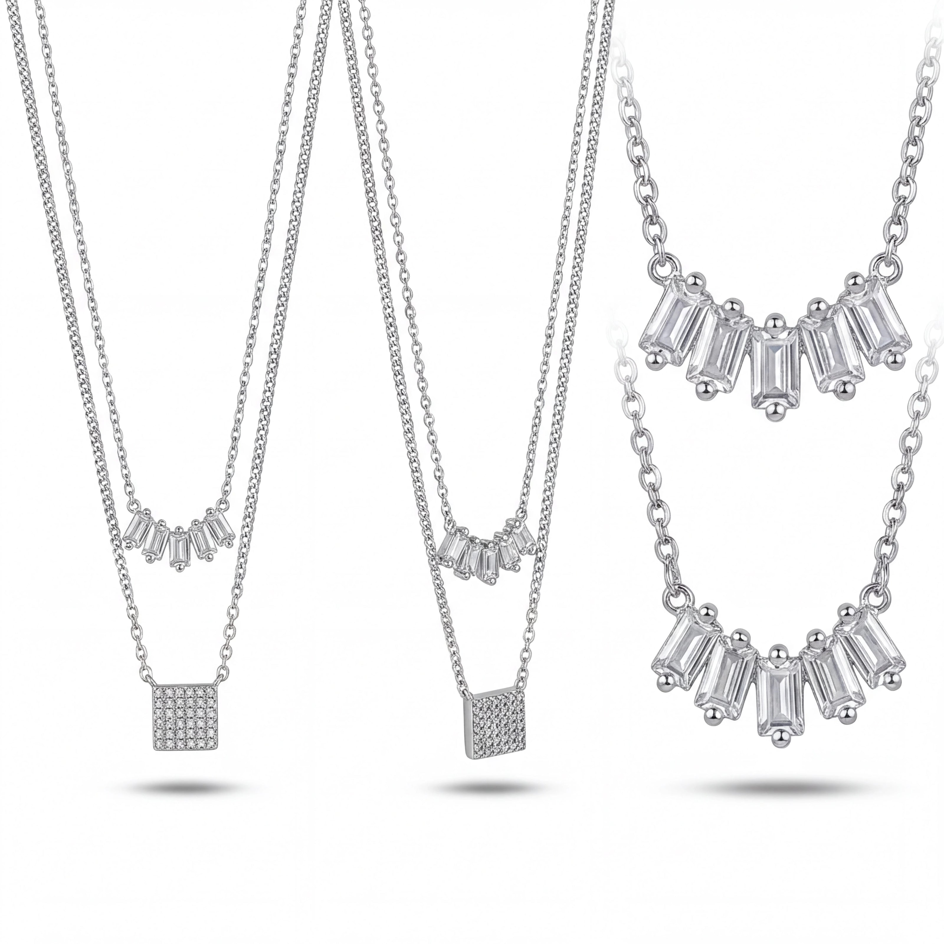 CZ Layered Necklace — 4