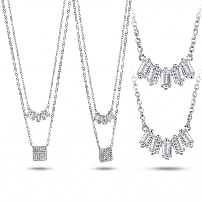 CZ Layered Necklace — 4