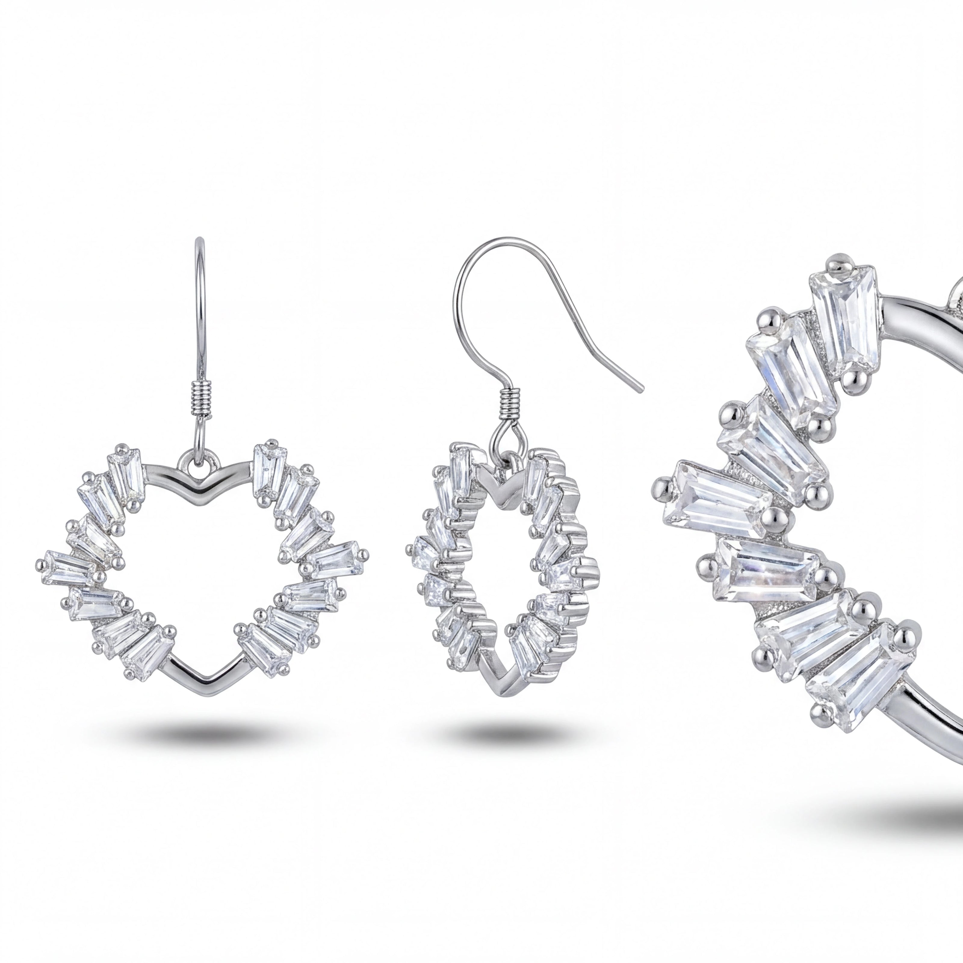 CZ Heart Drop Earrings — 4