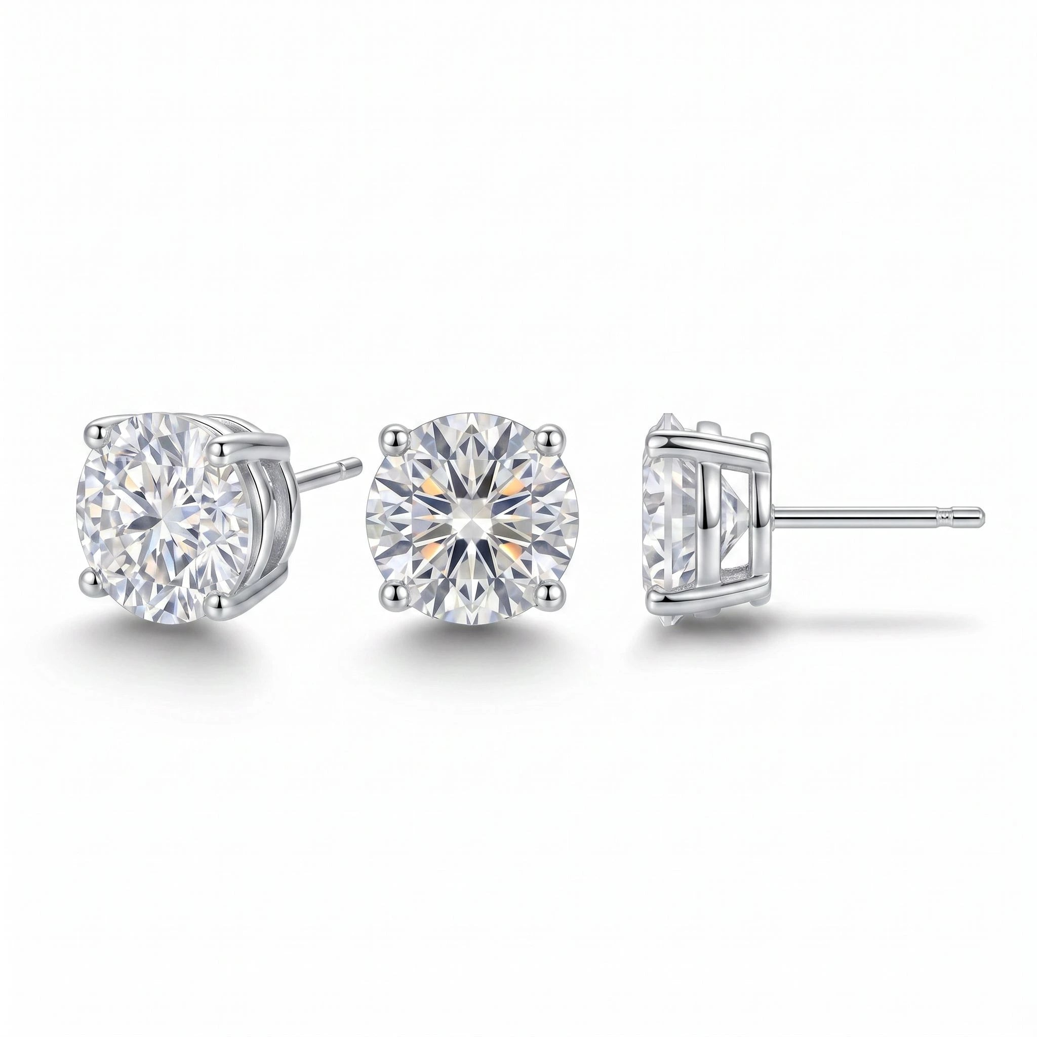 CZ Solitaire Studs — 4