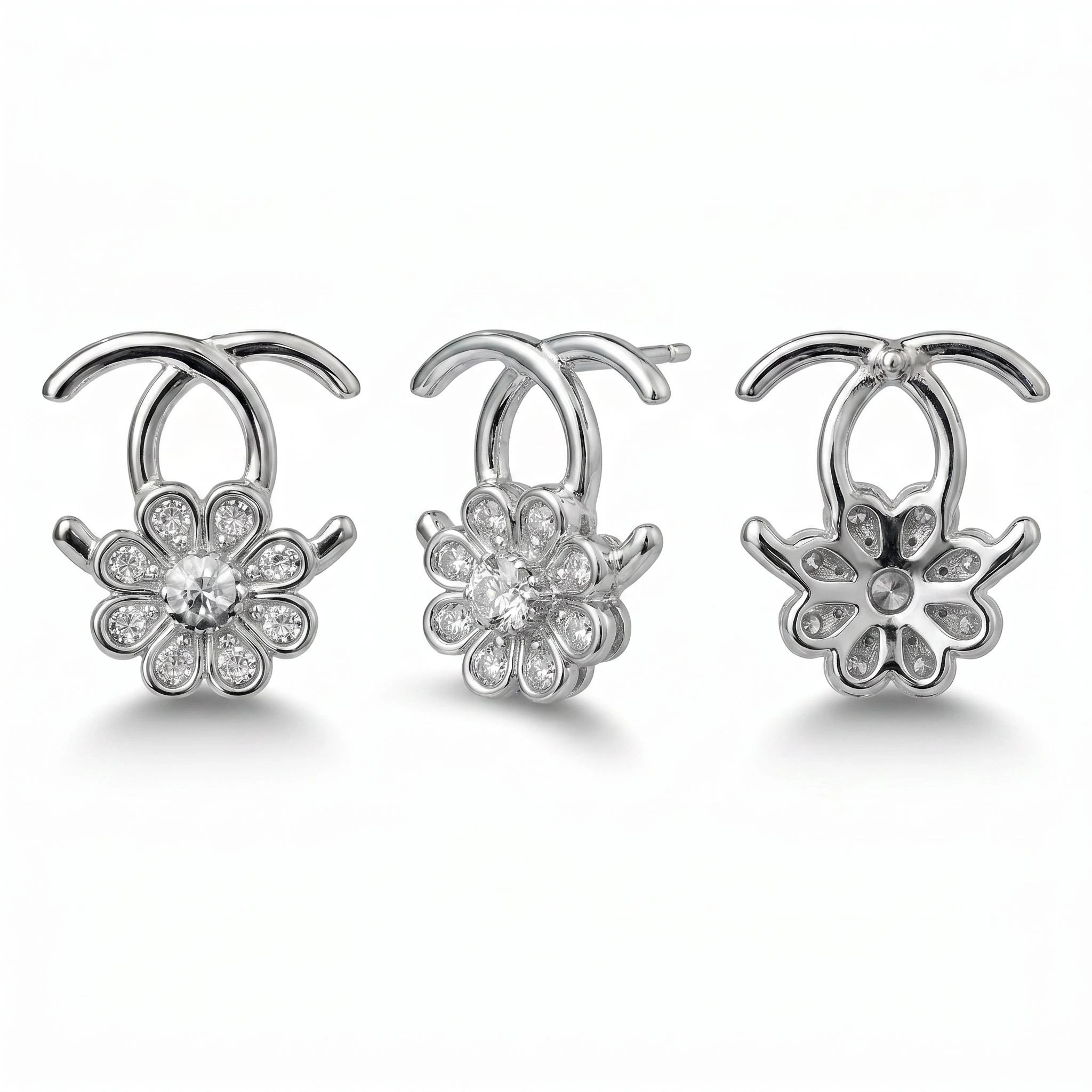 CZ Floral Studs