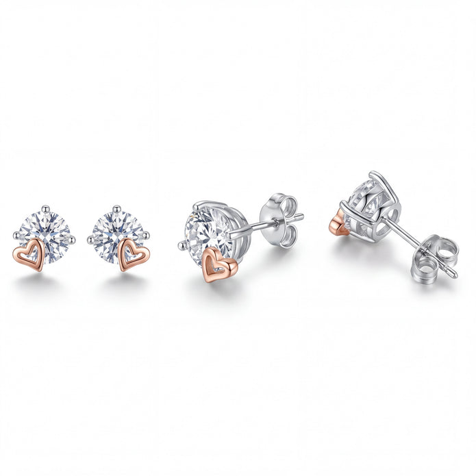 CZ Heart Studs — 4