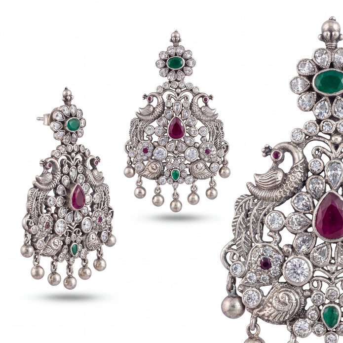 Peacock Temple Earrings — 4