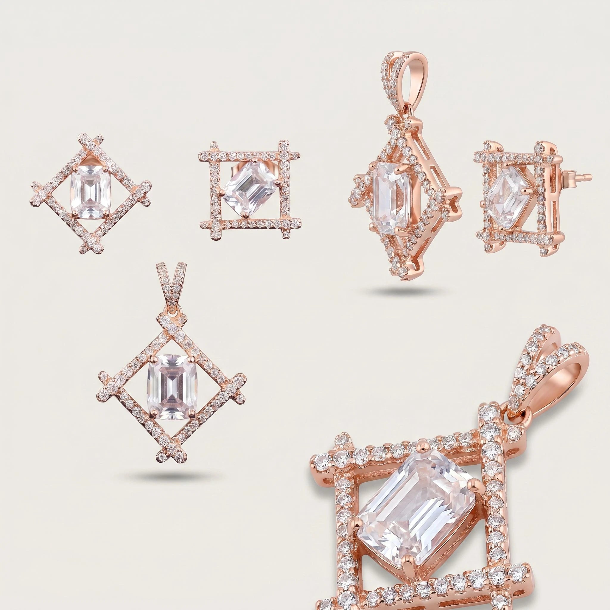 Radiant CZ Geometric Set — 4