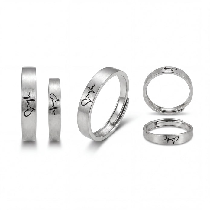 Heartbeat Couple Rings — 4