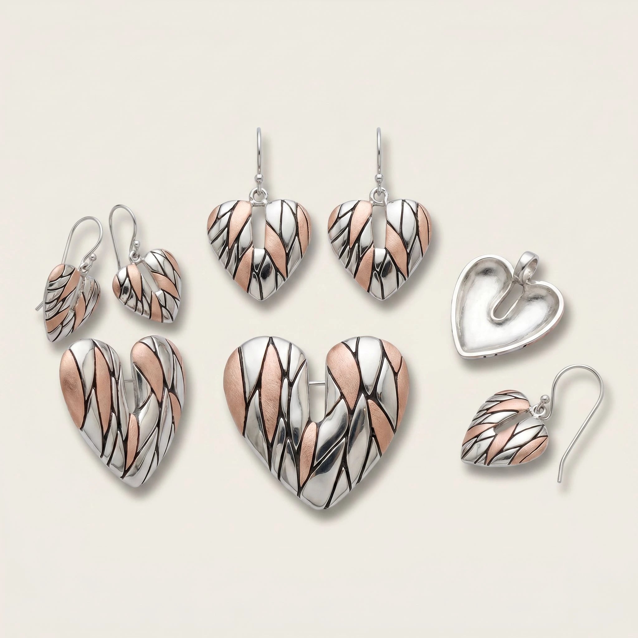 Two-Tone Heart Set — 4