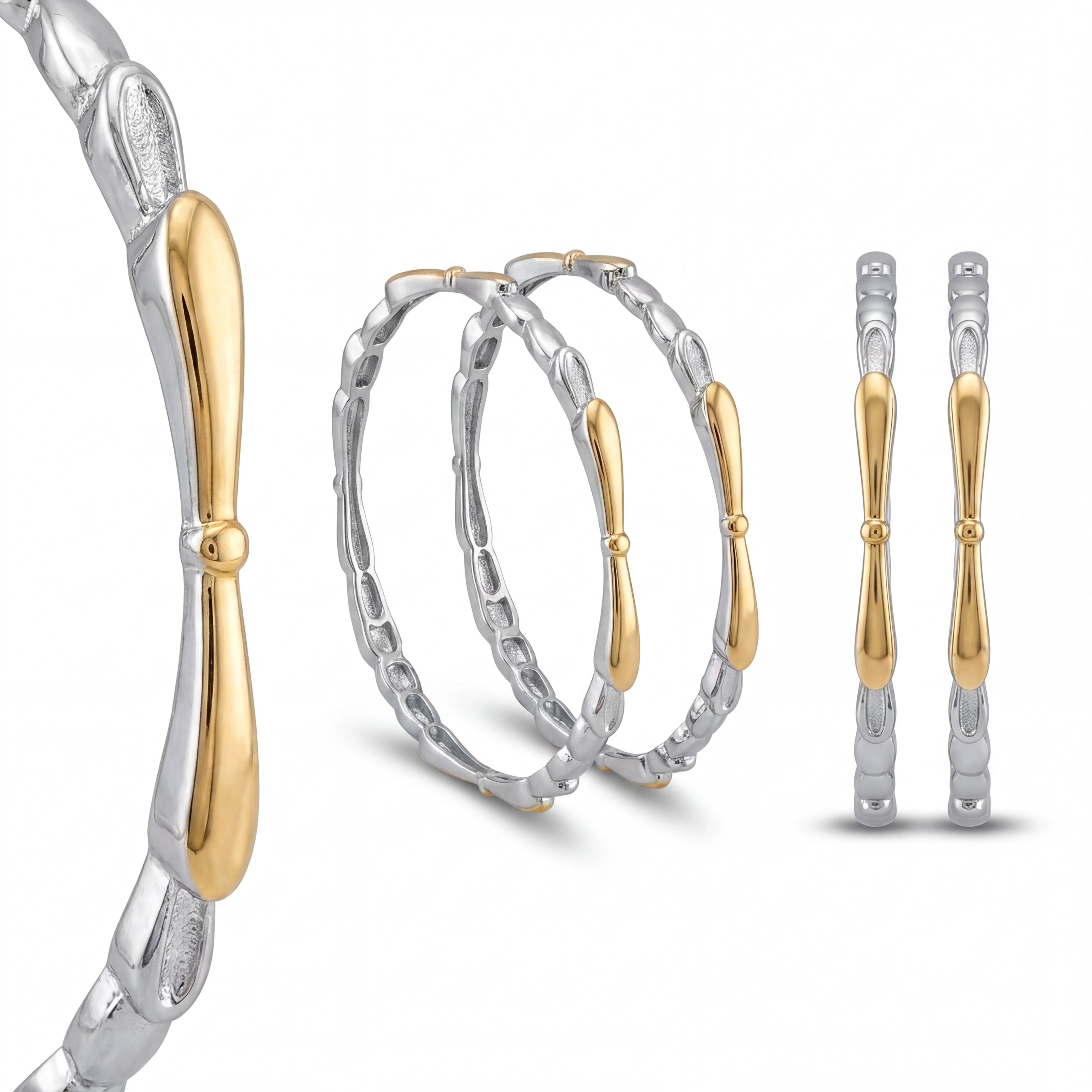 Two-Tone Textured Bangles — 4
