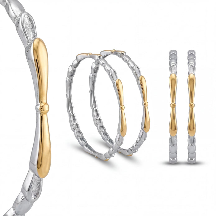 Two-Tone Textured Bangles — 4