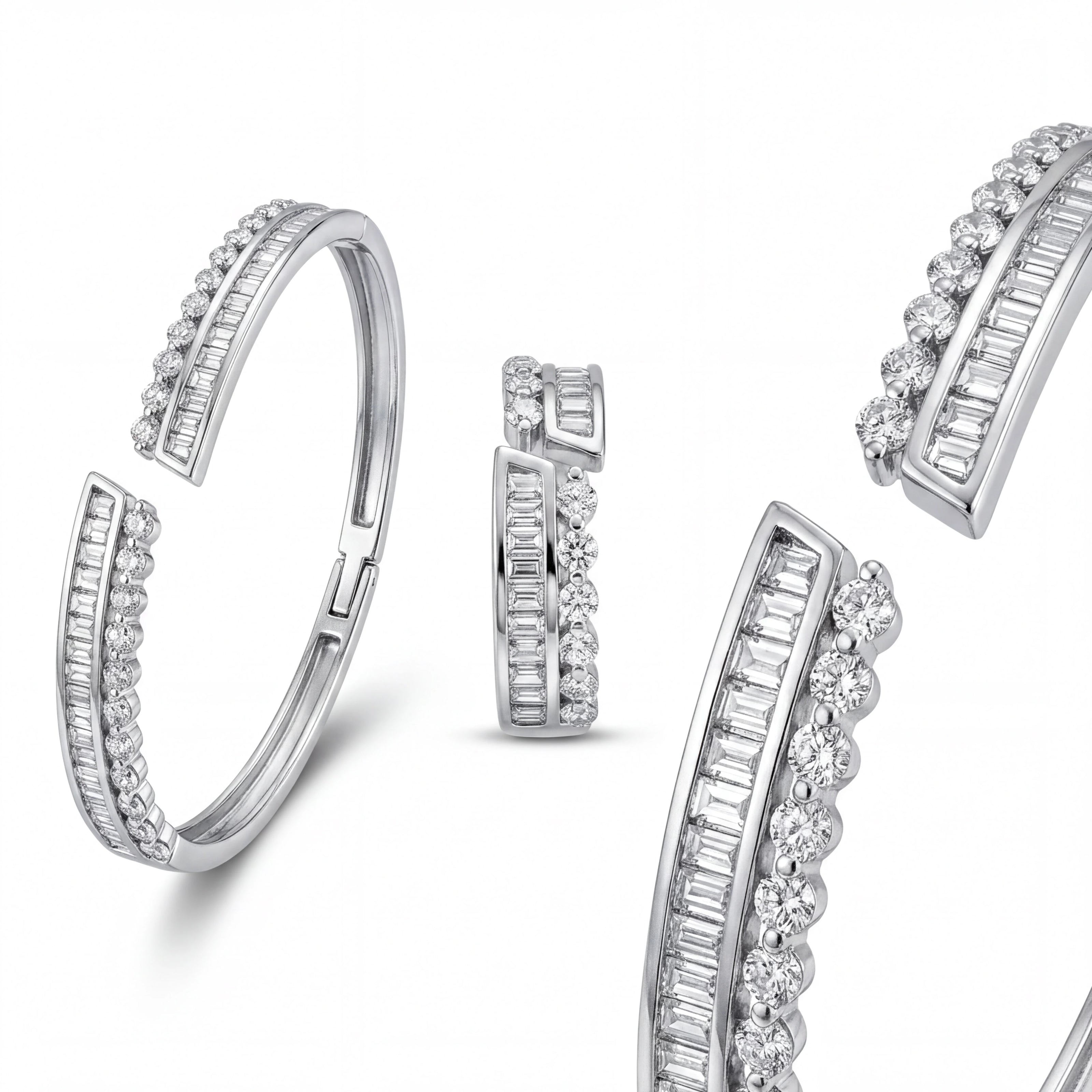 CZ Baguette Cuff Bracelet — 4