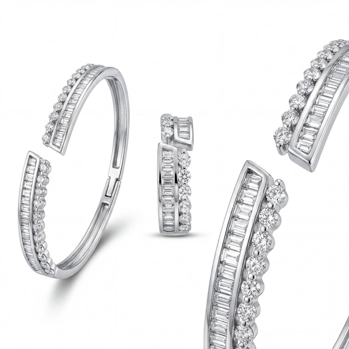 CZ Baguette Cuff Bracelet — 4