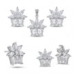 CZ Floral Pendant Set — 4