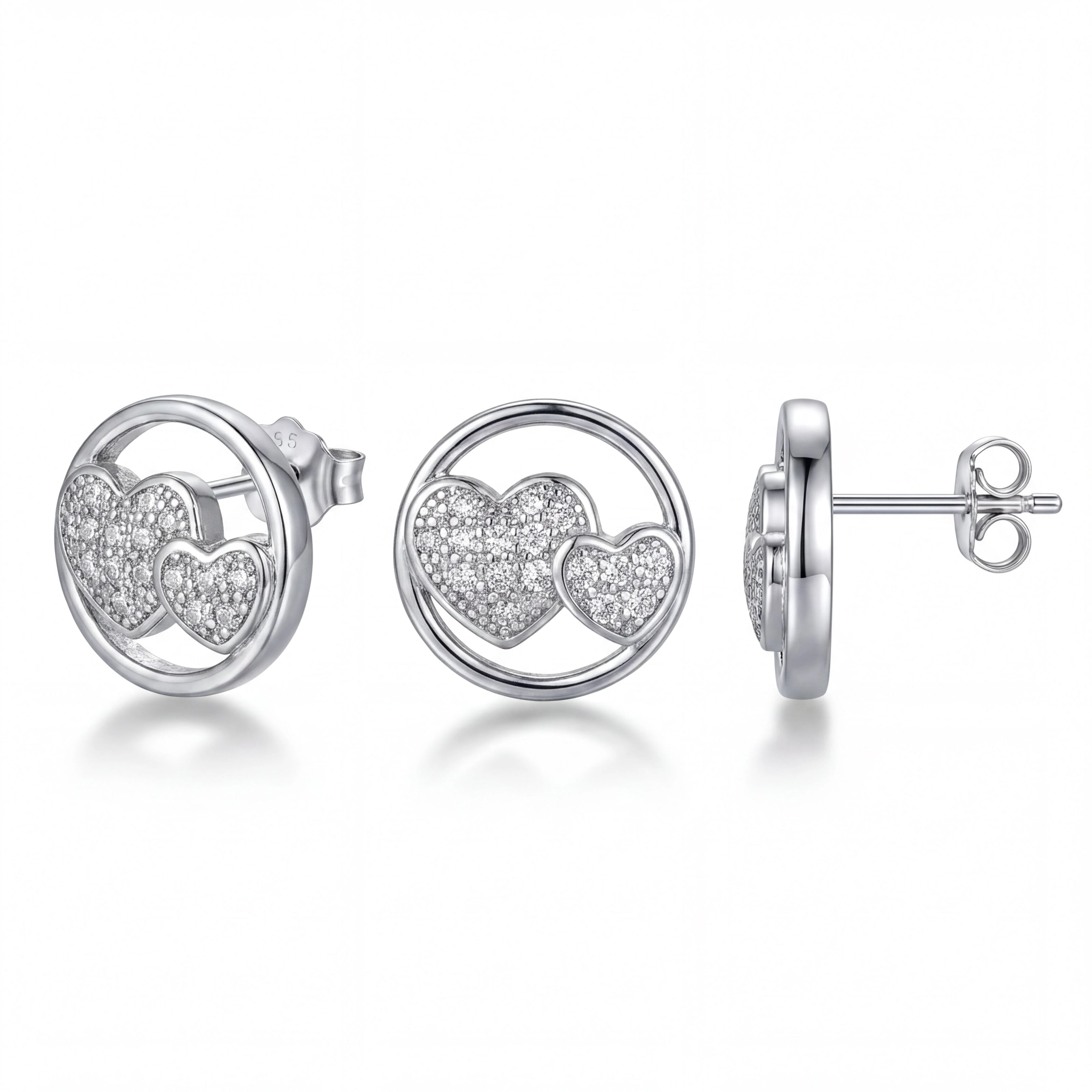 Double Heart Studs — 4