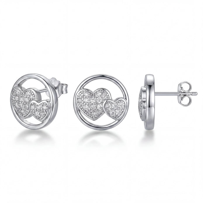 Double Heart Studs — 4
