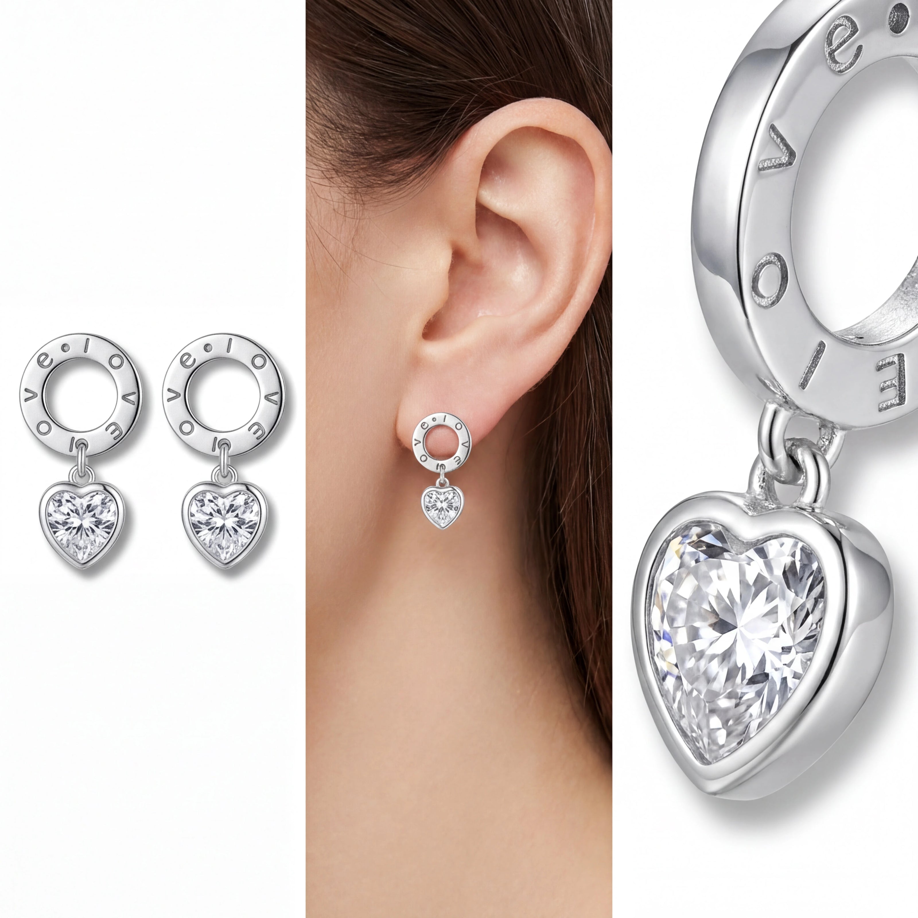 Love Heart Drop Earrings — 4