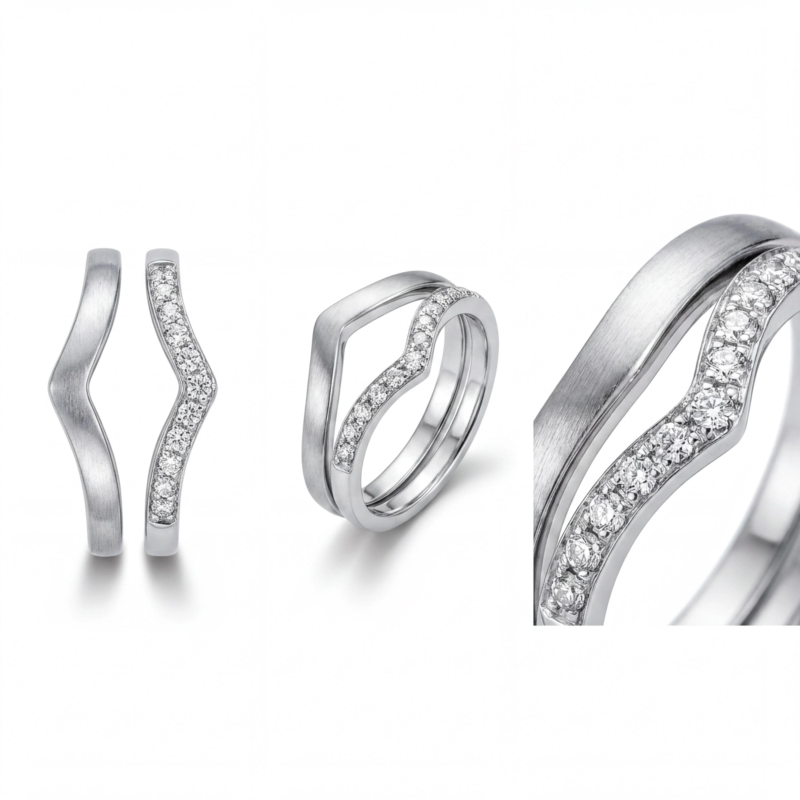 Shimmering V-Stack Rings — 4