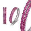 Pink Baguette Tennis Bangles — 4