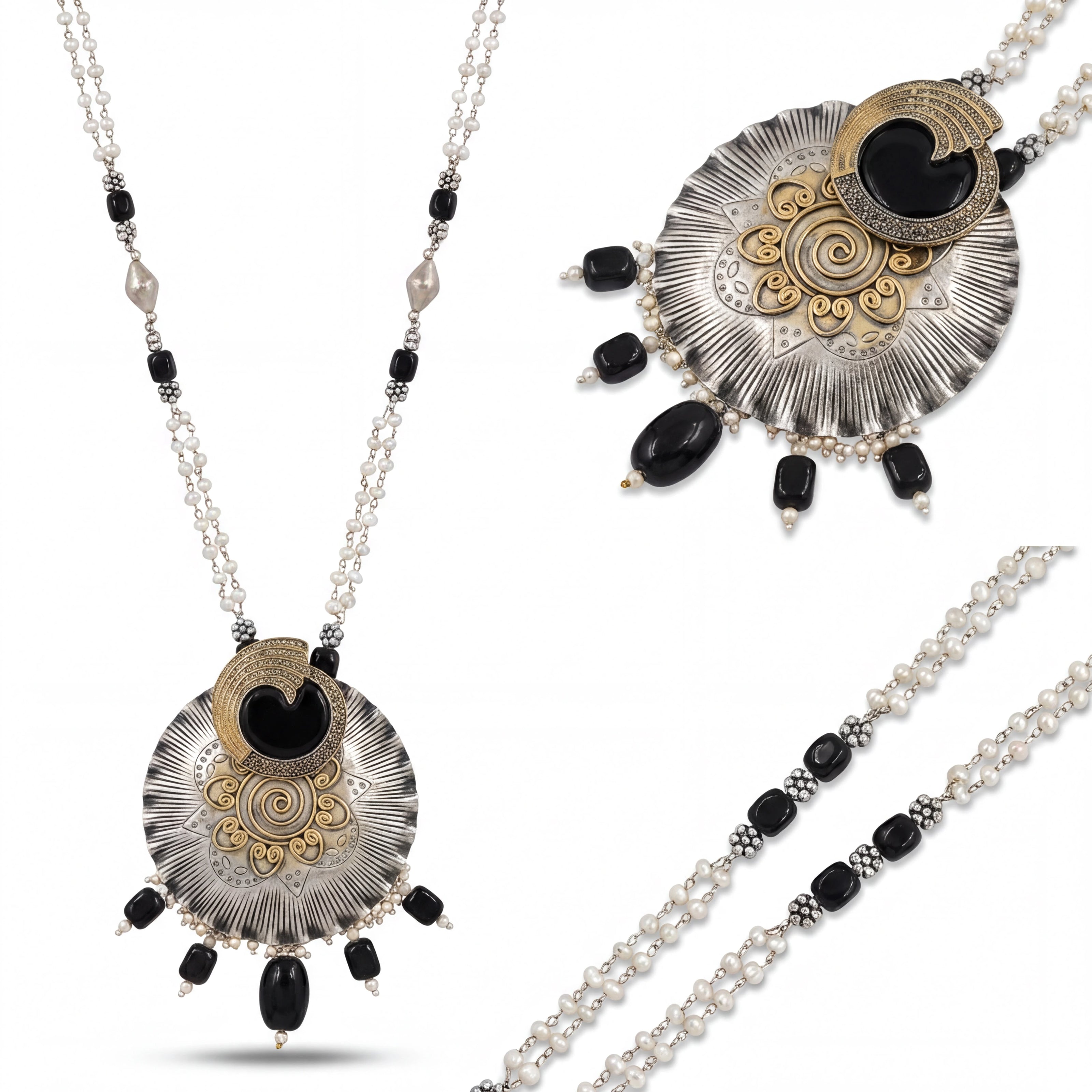 Onyx Pearl Necklace — 4