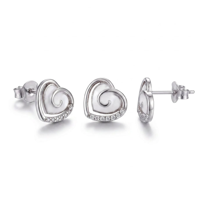 Pave Heart Studs — 4