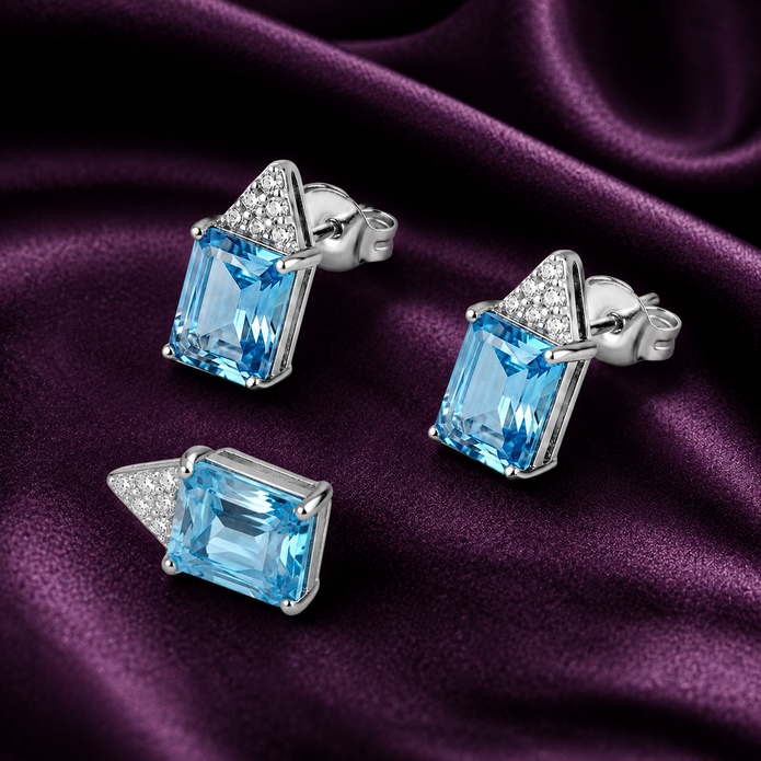 Blue Topaz Pendant Set
