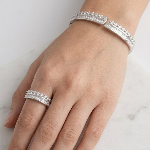 CZ Baguette Cuff Bracelet