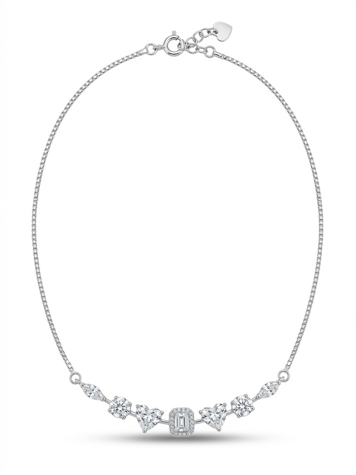 Mixed-Cut Sparkle Necklace
