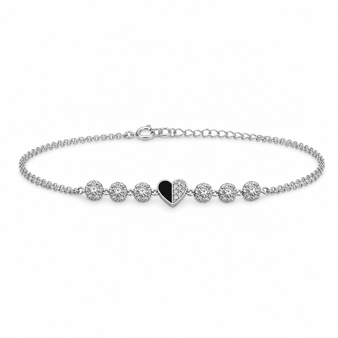 Black Heart Sparkle Bracelet