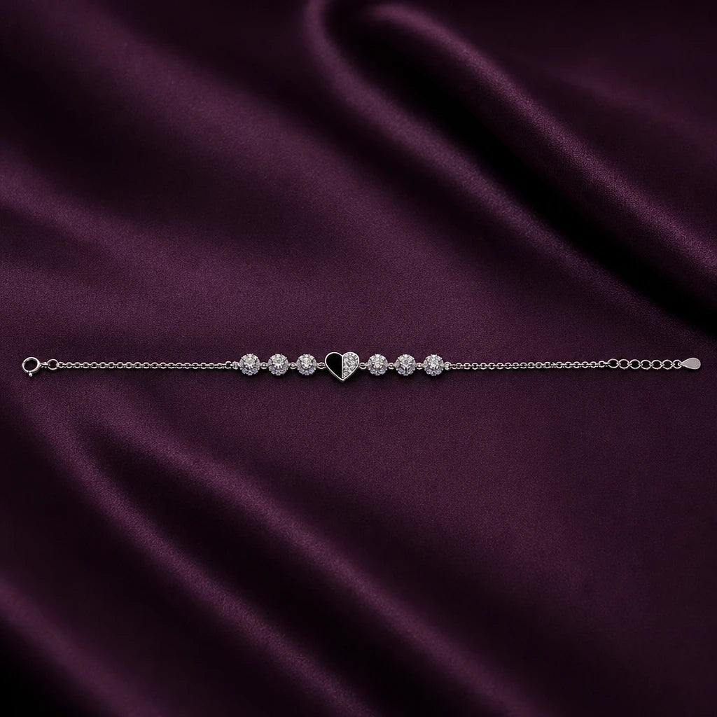 Black Heart Sparkle Bracelet